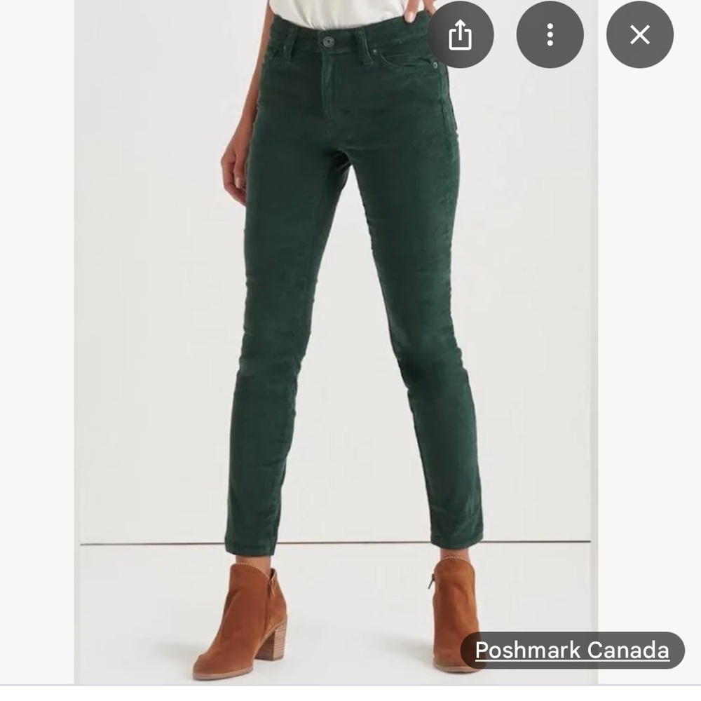 Lucky Brand Dark Green Skinny corduroys